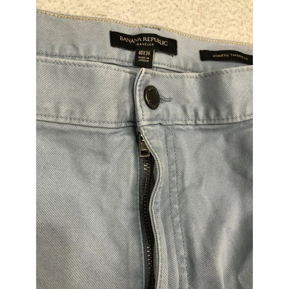 Banana Republic Jeans Mens 40x32 (Tag 40x34) Blue Traveler Athletic Tapered Fit